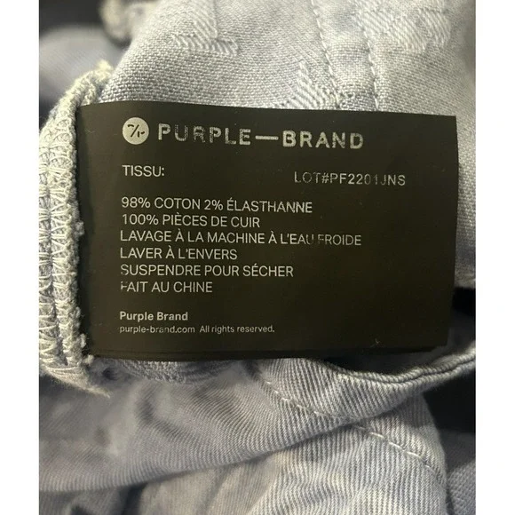 Purple Brand Jacquard monogram Denim Slim Fit Low Rise Jeans 31 POO1 - Picture 15 of 16